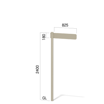 横825㎜の高さ2400㎜の1方向指示看板
