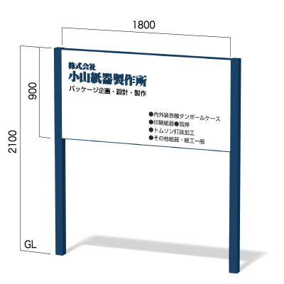 横1800㎜の高さ2100㎜のインフォメックス看板