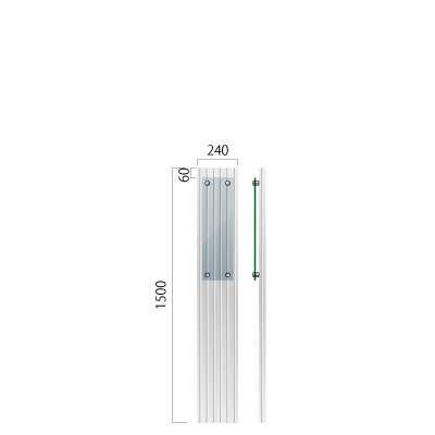 横240㎜×高さ1500㎜のガラス片面マット仕上の看板