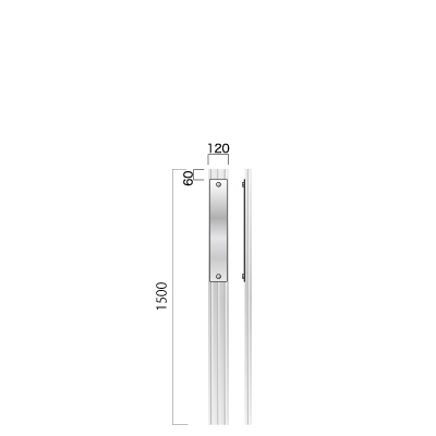 横120㎜×高さ1500㎜のステンレス板の看板