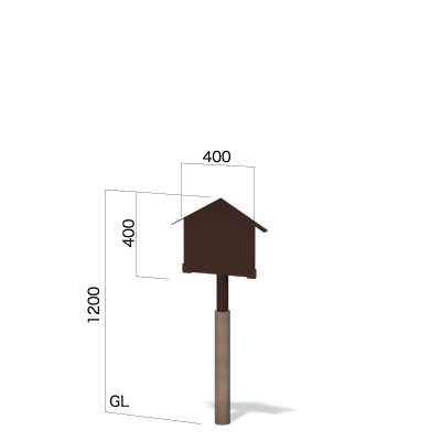 横400㎜×縦1200㎜の三角屋根の和風看板